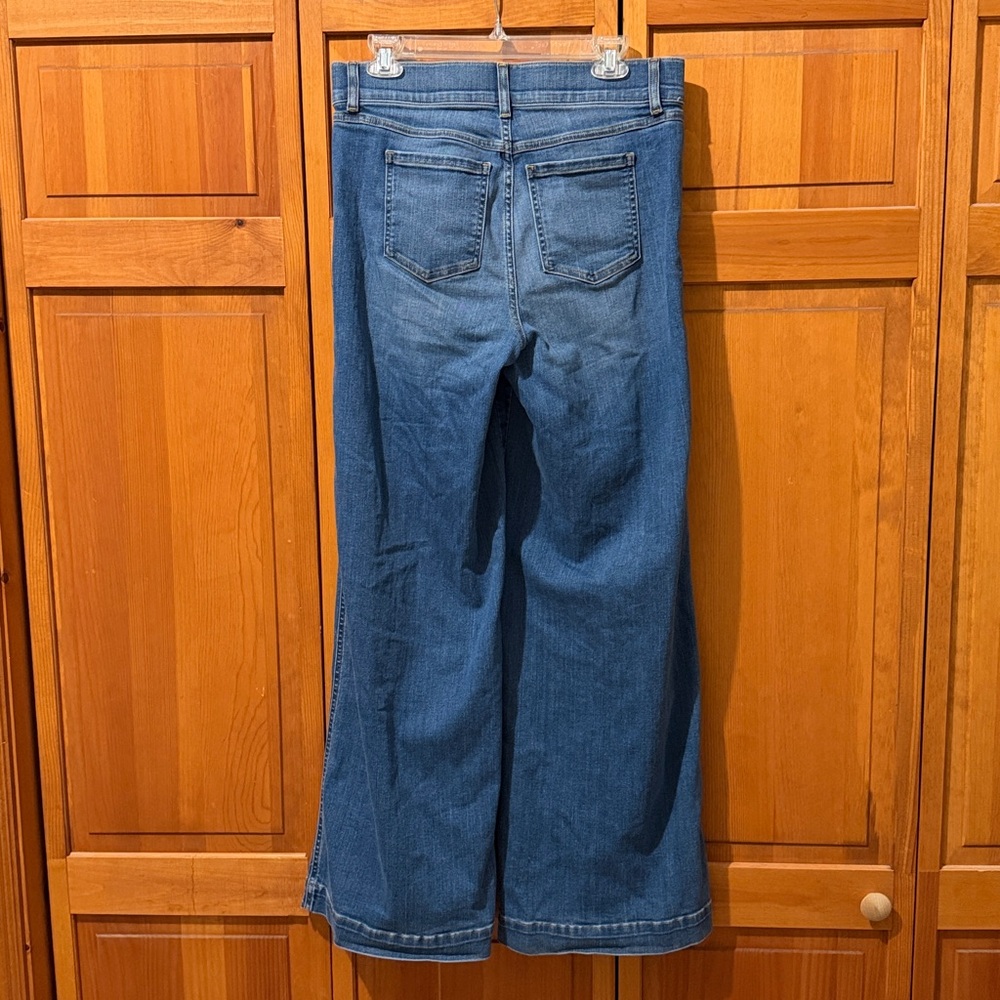 SPANX Wide Leg Denim Jumpsuit Pants - Blue - Picture 4 of 5